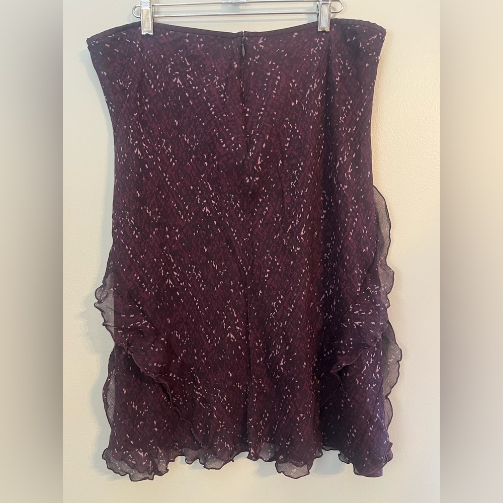 Ann Taylor Silk Purple Ruffle Skirt Size 16 - Picture 5 of 15